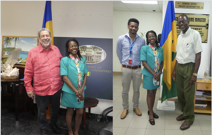 Dr Hon PM Ralph Gonsalves, Coordinating Director, Met Manager Billy Jeffers, PS Hudson Need
